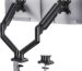 HUANUO Dual Monitor Mount for 2 Monitors up to 32 inches, Each Arm Holds Max 22lbs, Dual Monitor Stand with Advanced Sys